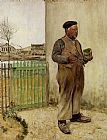 Jean Francois Raffaelli Paintings - Man Having Just Painted His Fence by Jean Francois Raffaelli